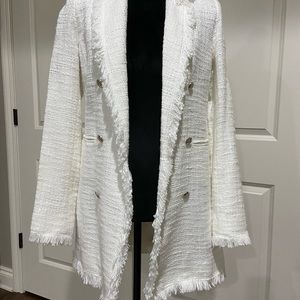 Blazer jacket in a sugar white. Size small Carolina Belle